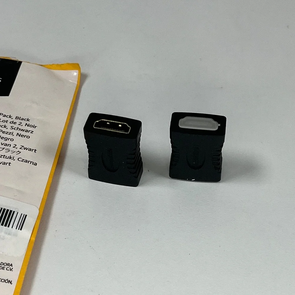 Amazon Basics HDMI Female to Female Coupler Adapter 2-Pack Black Extender Joiner